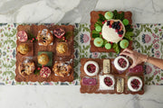 Scalloped cutting boards in square and rectangular shapes