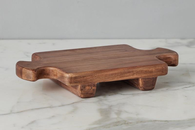 Normandy Wood Riser Footed Tray, Small