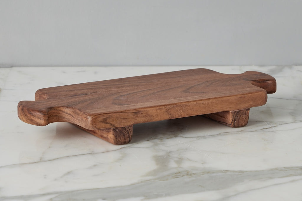 Normandy Wood Riser Footed Tray Medium