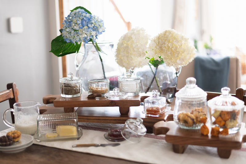 Normandy Wood Riser Footed Tray, Large