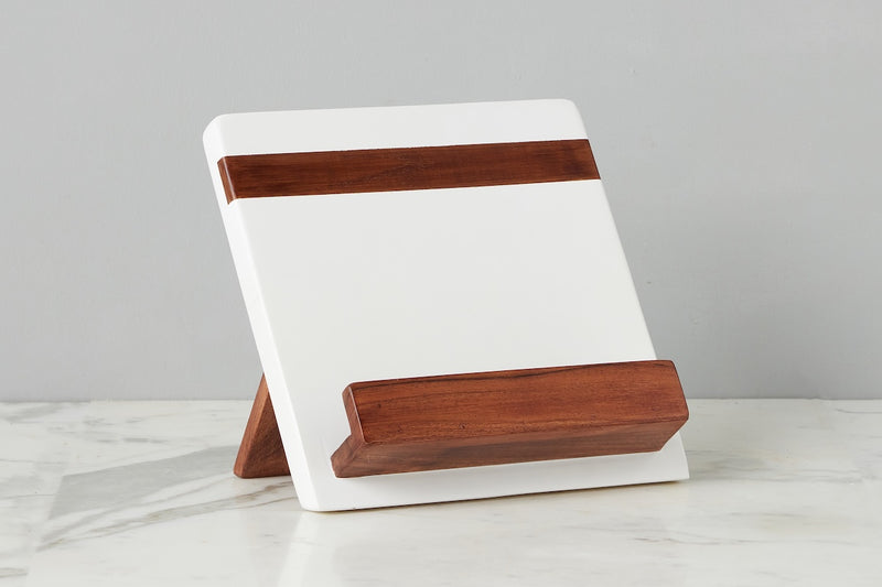 Modern iPad / Cookbook Holder, White