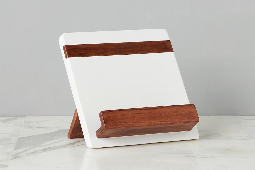 Modern iPad / Cookbook Holder, White