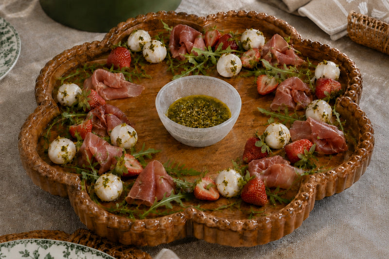 Vintage English Bread Board, Scalloped Lazy Susan