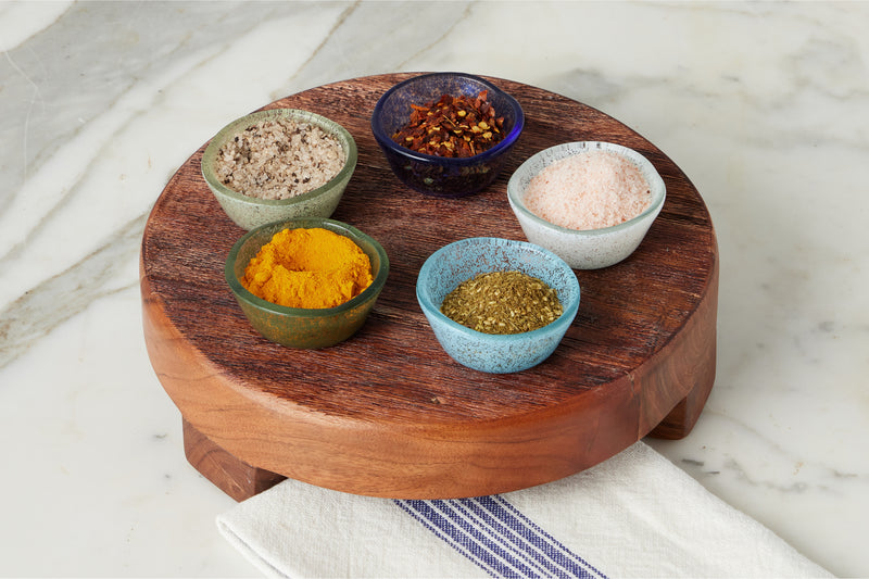 Glass Dipping Bowls, Set of 4, Heritage Tones
