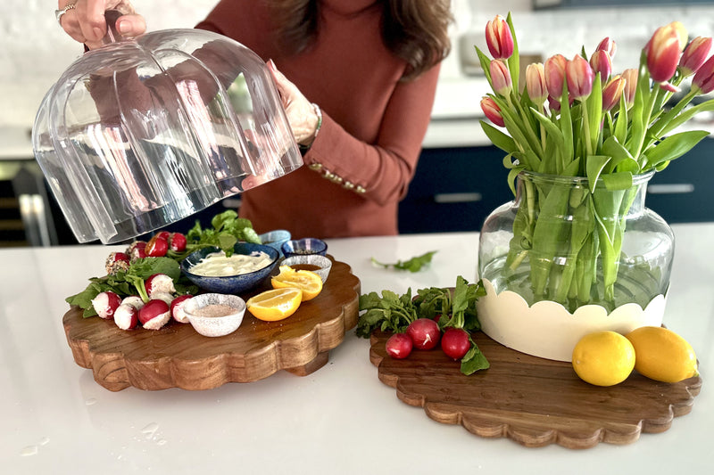 Scalloped Trivet Riser, Large Round, Natural