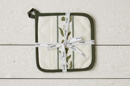 QMN117UG9 etuhome Pot Holder Spruce Green Tulip Set of 2