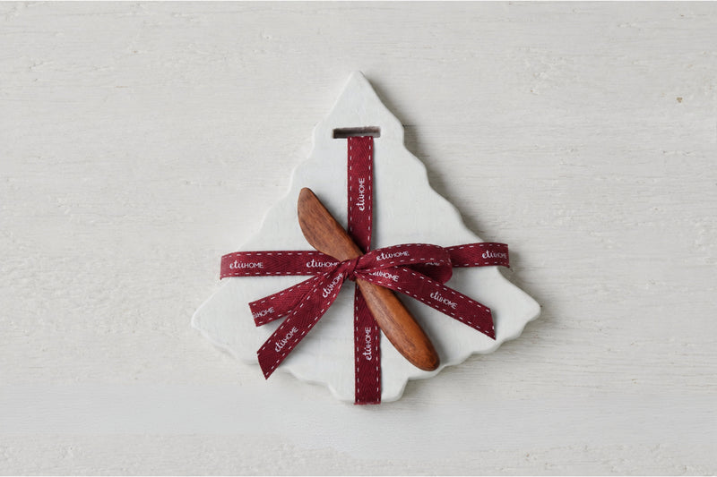 Mini Tree Board, White, Merlot Ribbon