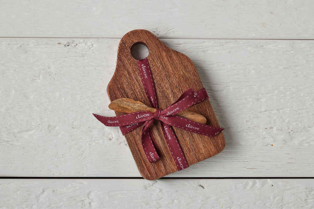 Mini Appetizer Board Natural Merlot Ribbon
