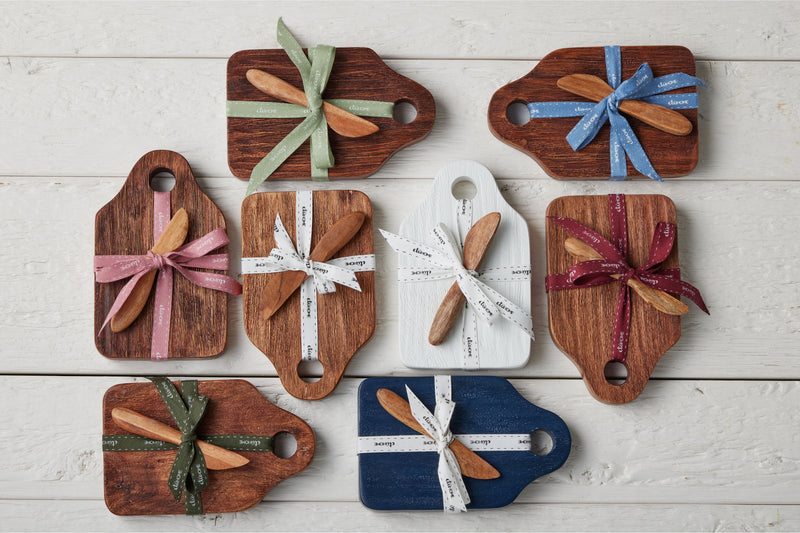 Mini Appetizer Board, Natural, Merlot Ribbon