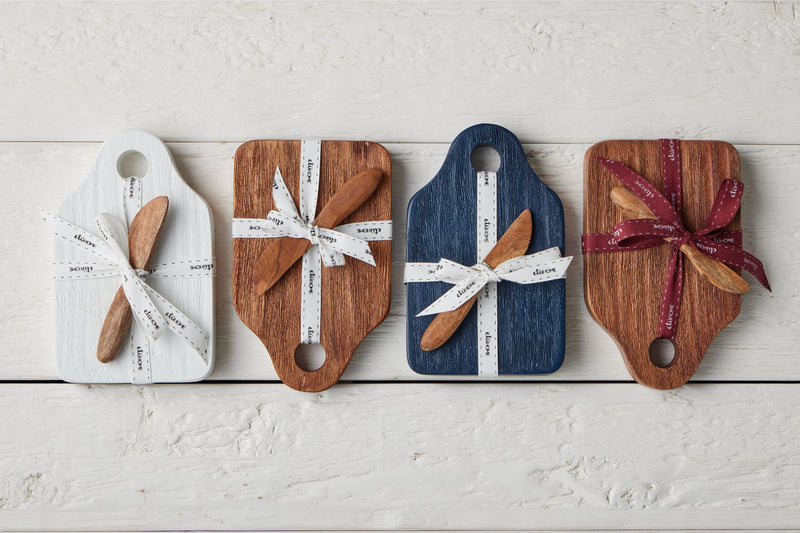 Mini Appetizer Board, Natural, Merlot Ribbon
