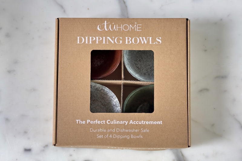Glass Dipping Bowls, Set of 4, Heritage Tones