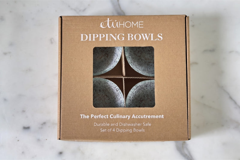 Glass Dipping Bowls, Set of 4, White