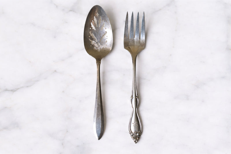 Found Silver Dessert Serving Set
