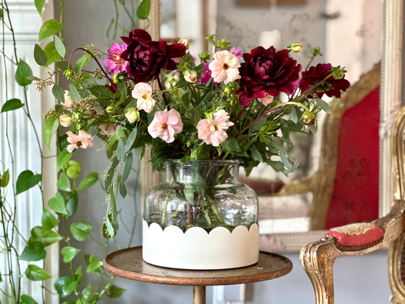Scalloped Bloom Vase, White