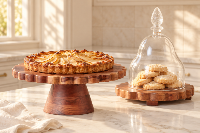 Natural Scalloped Cake Stand
