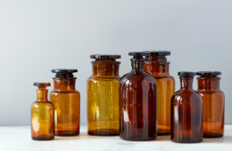 Found Pharmacy Bottle Amber