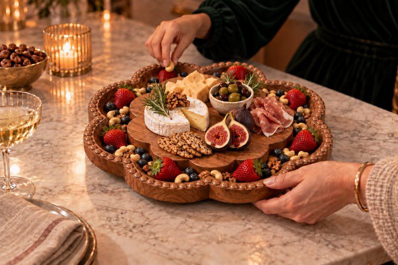 Vintage English Bread Board, Scalloped Lazy Susan