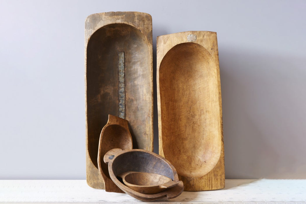 Antique and Unique Wooden Dough Bowls