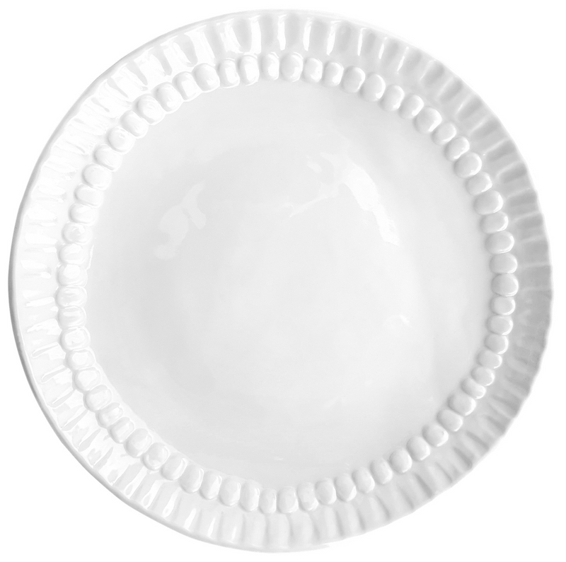Melamine Dottie Dinner Plate, White