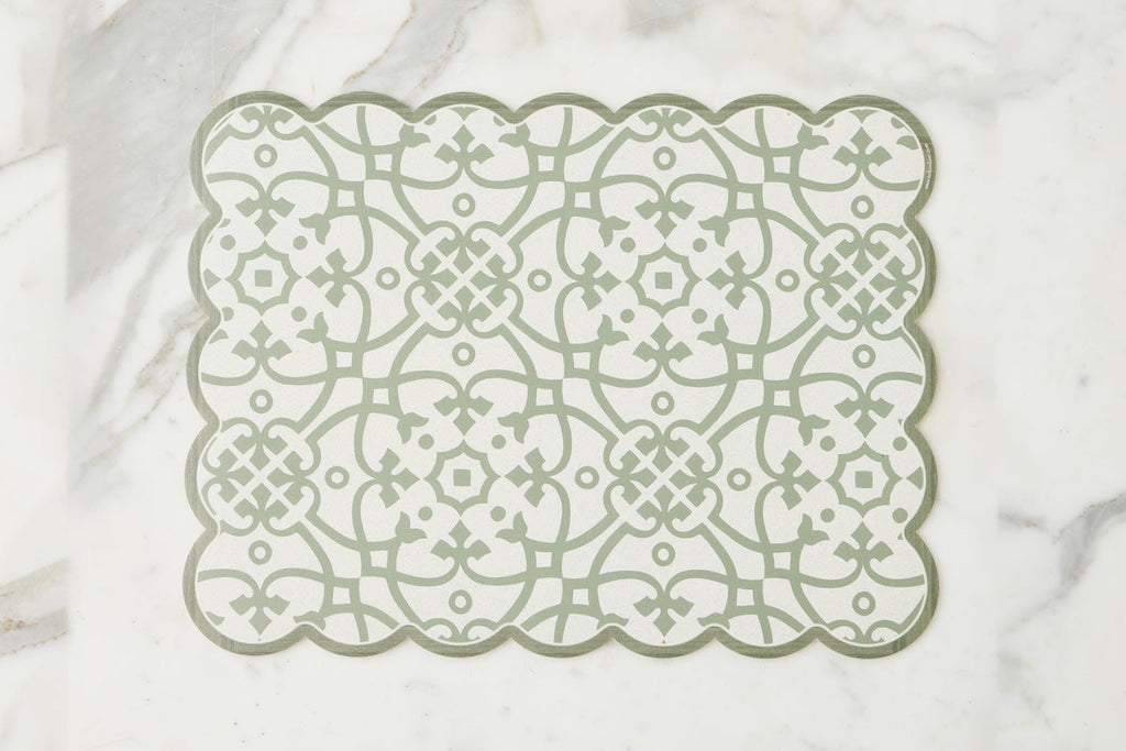 Scalloped Placemat Rectangle Sage