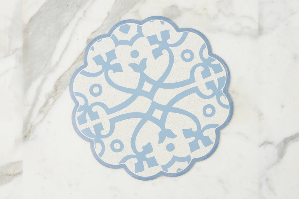 Scalloped Placemat Round Denim