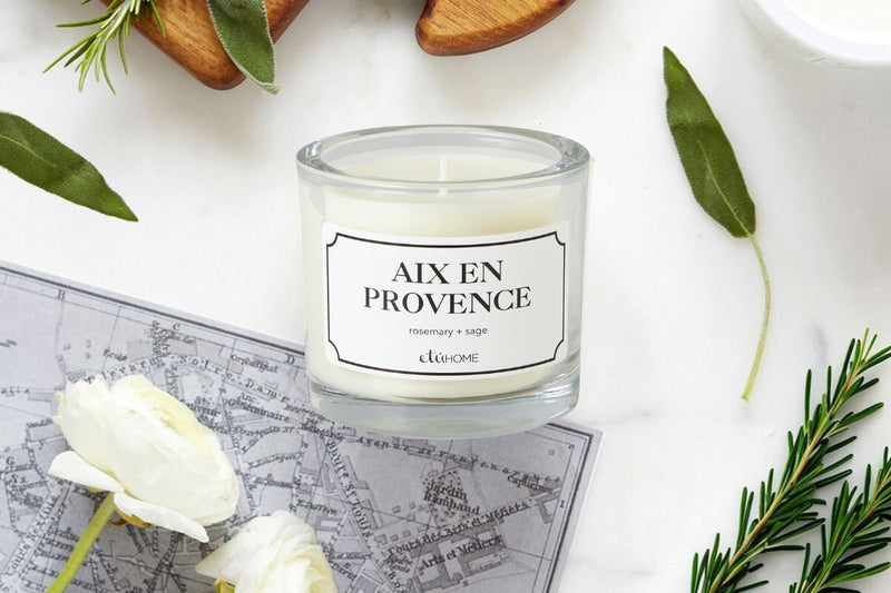 Hand-poured French Candle, Aix en Provence scent, Rosemary and Sage