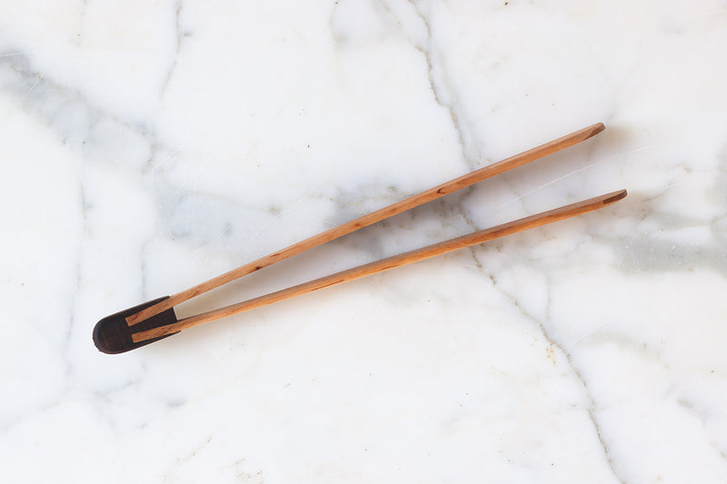 German Barbecue Tongs, Walnut