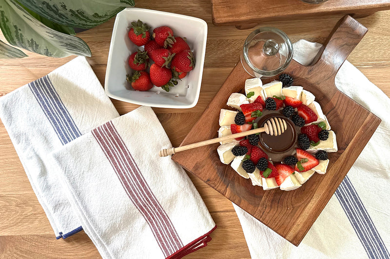 Dinner Napkins, Vintage Navy Blue Stripe, Set of 4