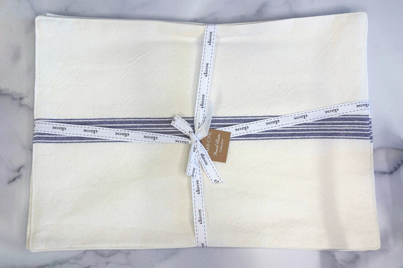 Rectangle Placemats, Vintage Navy Blue Stripe, Set of 4