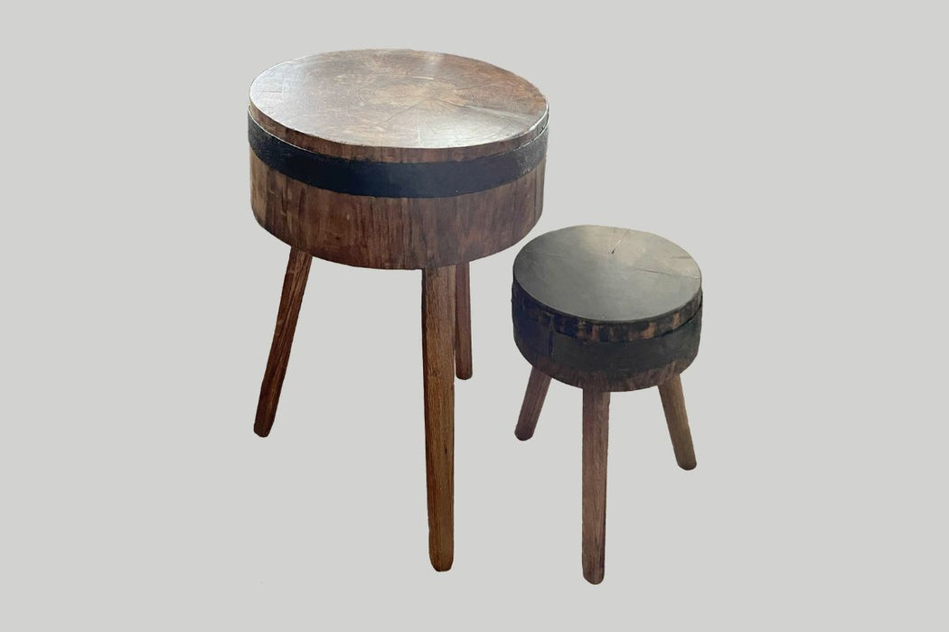 Found Chop Block Side Table