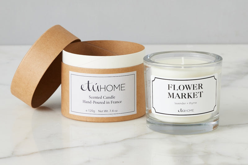 Hand-poured French Candle, Flower Market scent, Lavender and Thyme