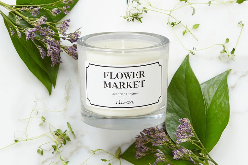 Hand-poured French Candle, Flower Market scent, Lavender and Thyme