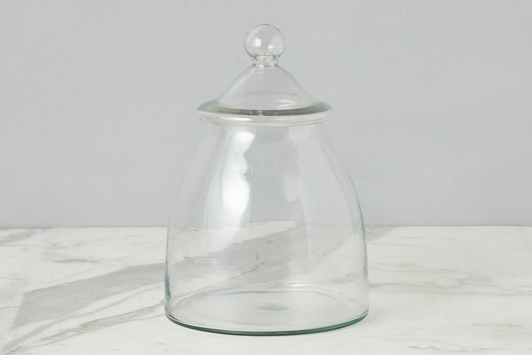 Vintage Glass Bon Bon Jar with Lid, Large