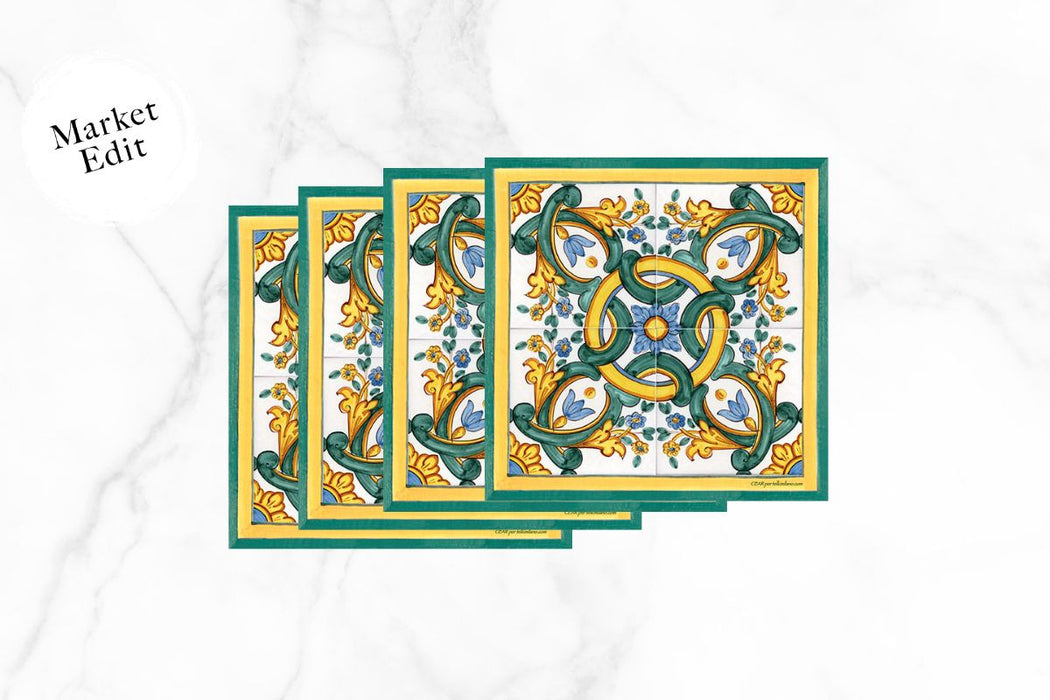 Noto B Italian Square Coaster, Set of 4