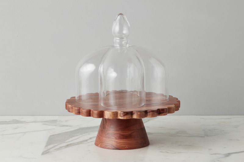 Natural Scalloped Cake Stand