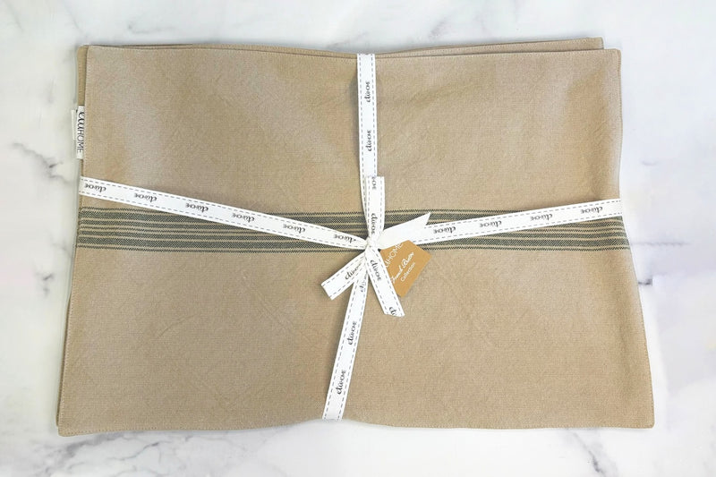 Rectangle Placemats, Vintage Spruce Green Stripe, Set of 4