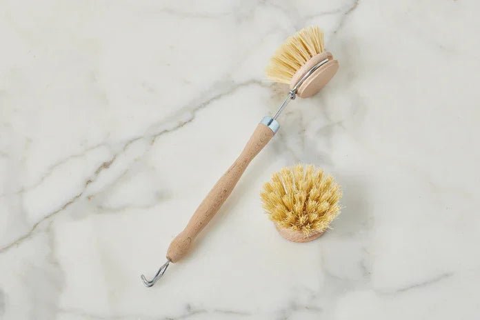 Euro Wood Handled Dish Brush Replacement Head Set