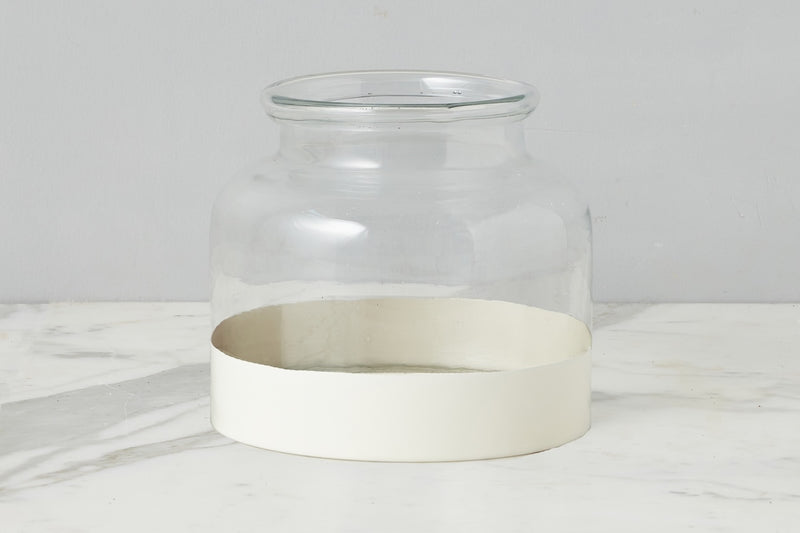 Glass Bloom Vase, Removable White Base