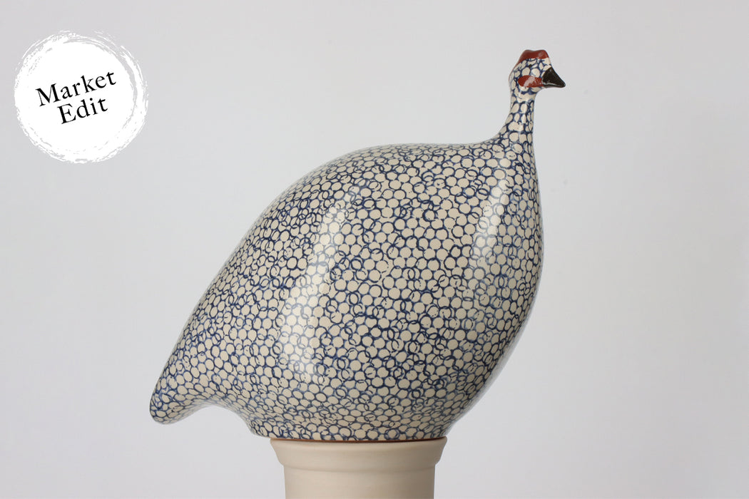 Guinea Fowl, White Spotted Cobalt