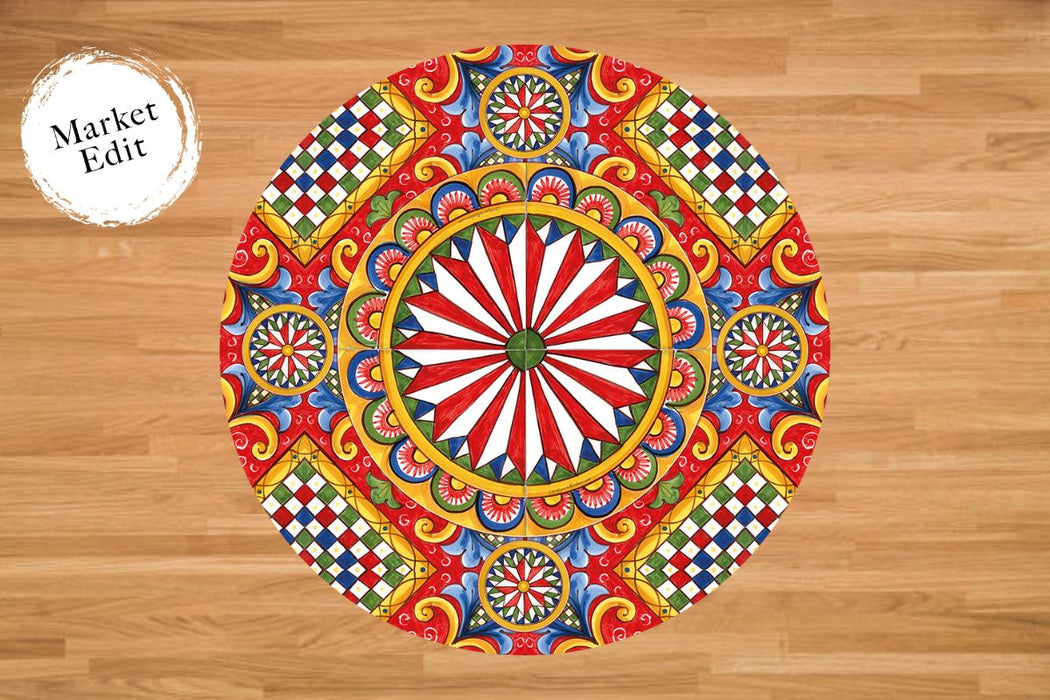 Acireale B Italian Large Round Rug