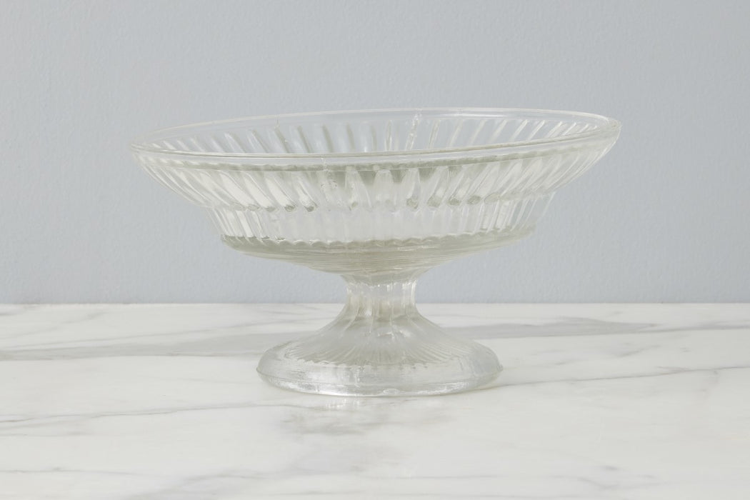 Found Glass Compote Bowl