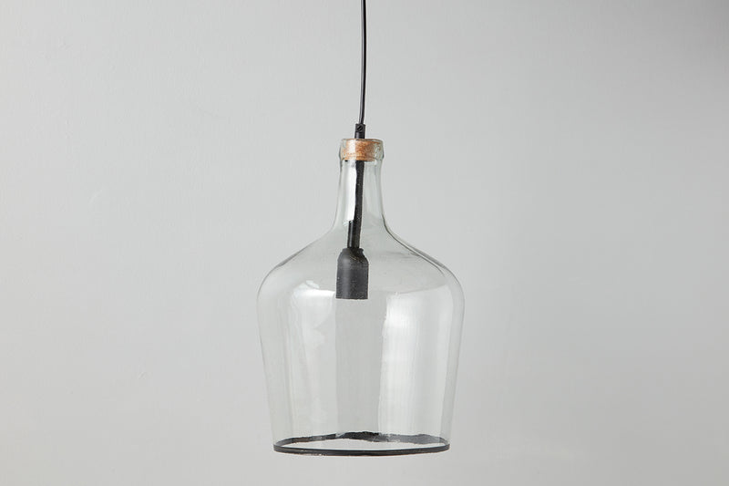 Glass Pendant Light, Demijohn Style