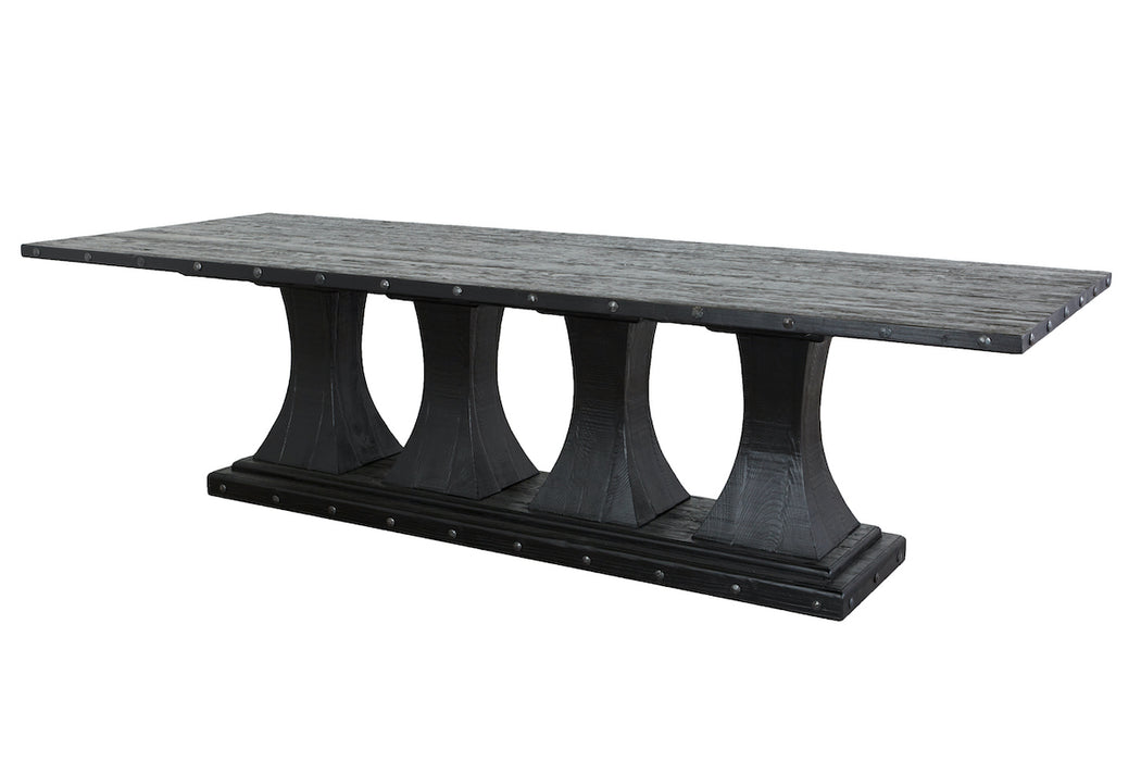 Camden Pedestal Rectangle Table, Black