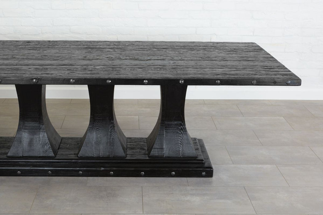etúHOME Camden Pedestal Rectangle Table, Black 2