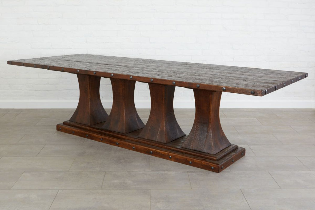 etúHOME Camden Pedestal Rectangle Table, Saddle 1
