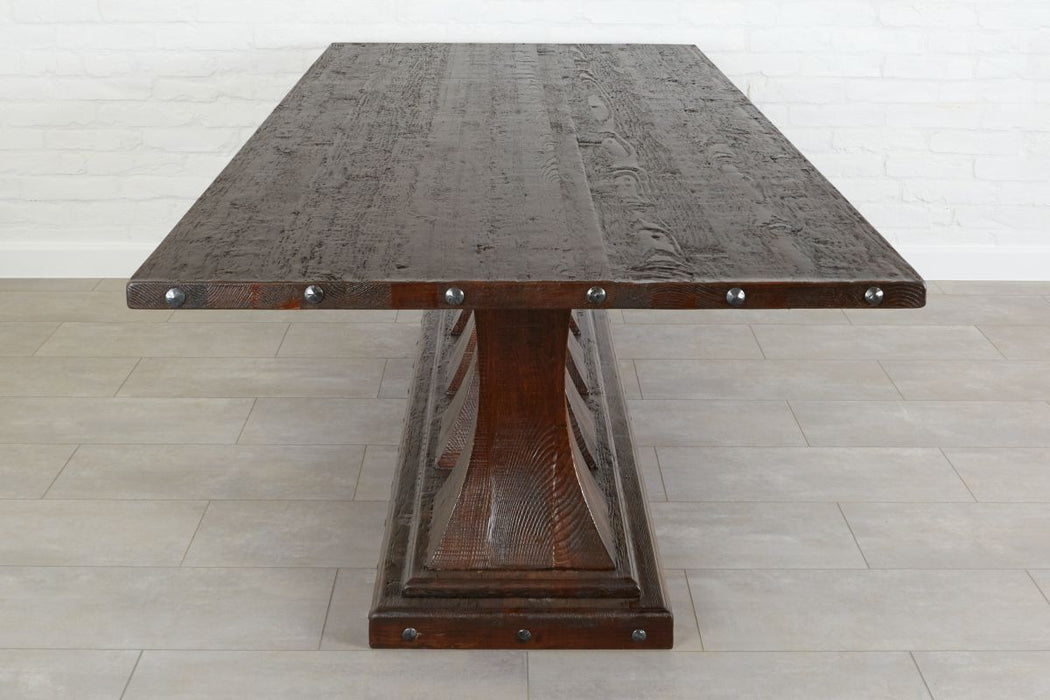 etúHOME Camden Pedestal Rectangle Table, Saddle 5