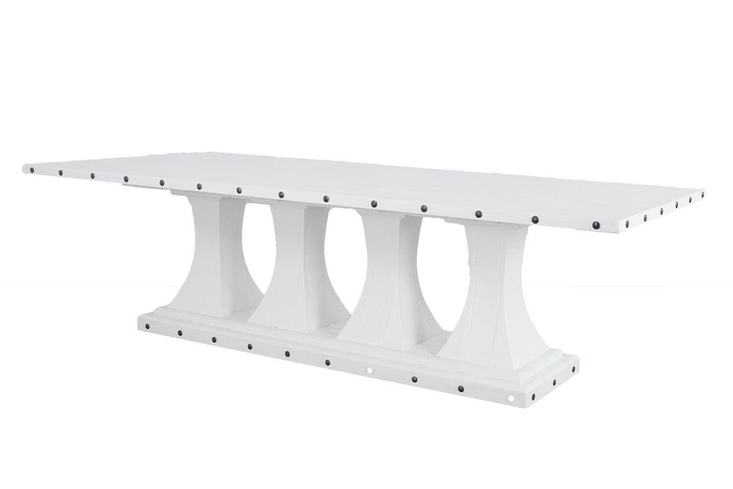 Camden Pedestal Rectangle Table, White