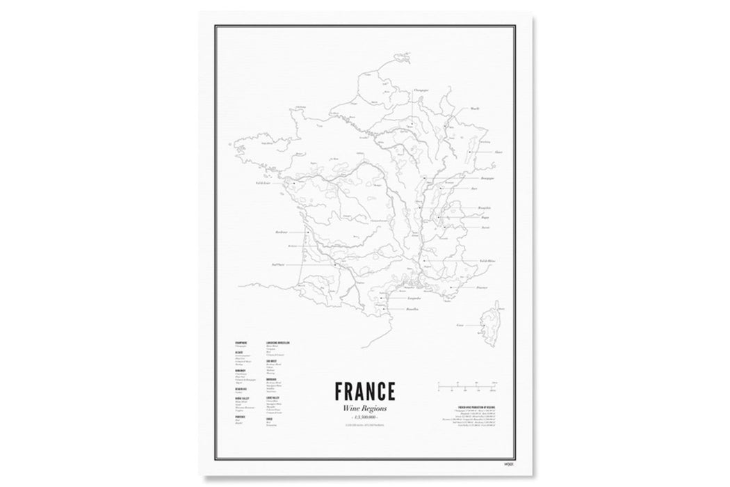 France - Wine Regions Map 16x19.5"
