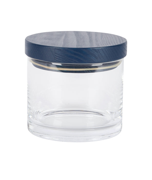 Navy Modern Wood Top Canister