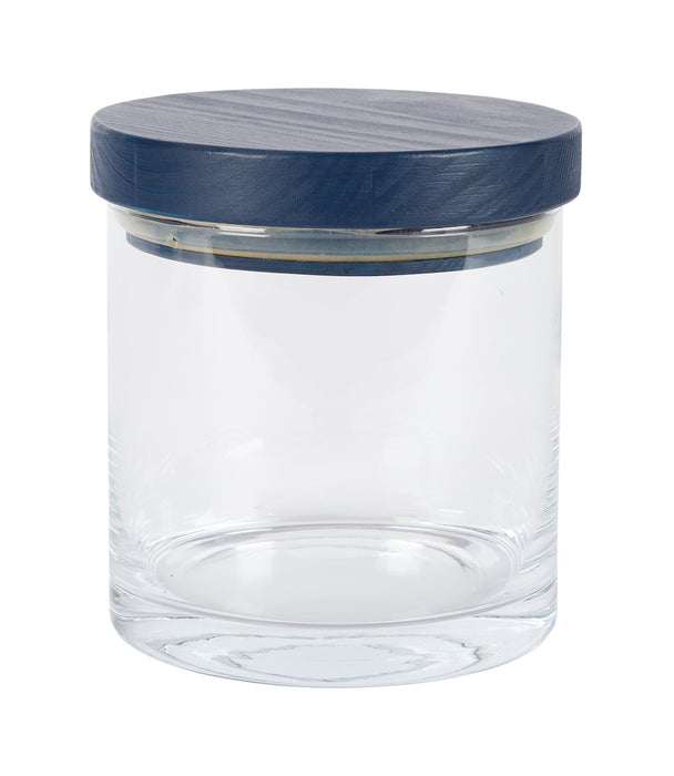 Navy Modern Wood Top Canister